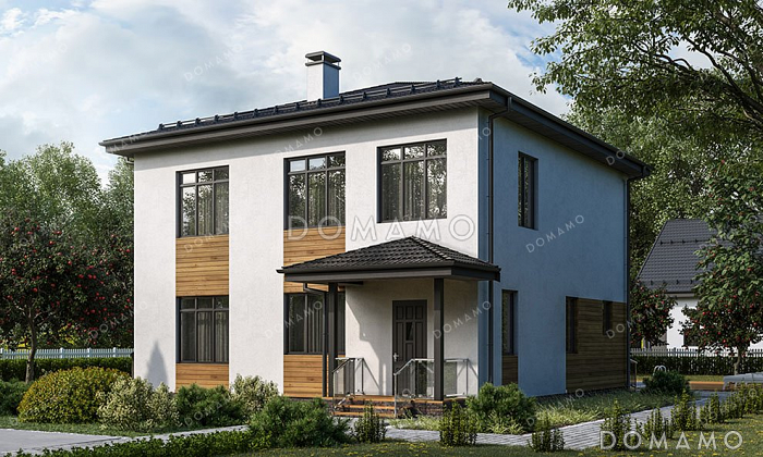 Проект двухэтажного дома с тремя спальнями и вальмовой крышей