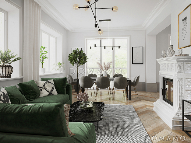 Проект двухэтажного дома из газобетона с пятью комнатами и гаражом на два автомобиля