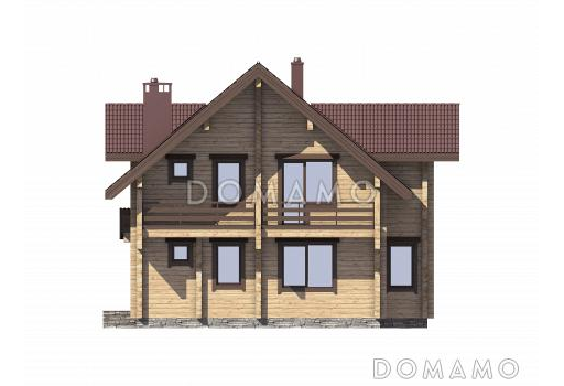 Проект дома из бруса с небольшой кухней / Фасад 3