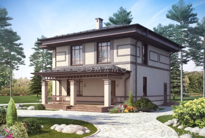 Проект двухэтажного дома из СИП панелей с тремя спальными комнатами