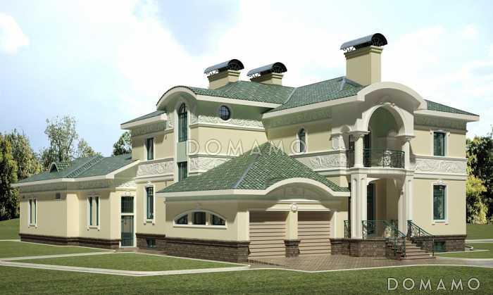 Проект двухэтажного дома с пристроенным бассейном