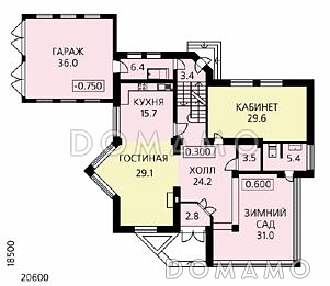 Проект красивого дома с эркером / План 1 этажа