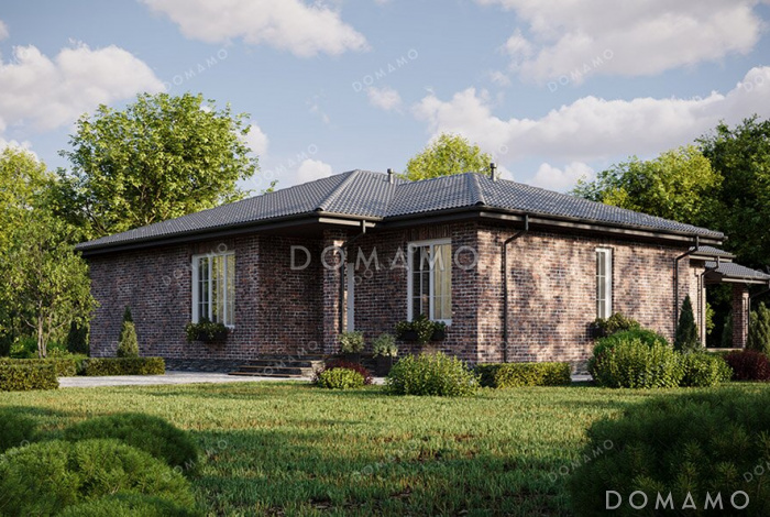 Проект дома с 4 спальнями и дневной зоной со вторым светом