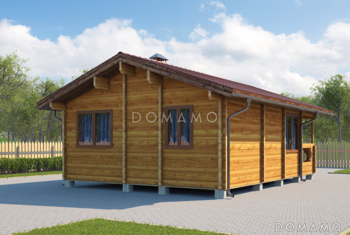 Проект одноэтажного дома с двумя спальнями и санузлом