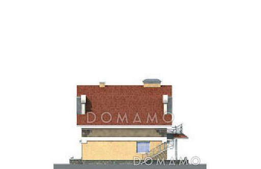 Проект дома из пеноблоков с элементами модерна, рациональной планировкой, большой гостиной на первом этаже / Фасад 2