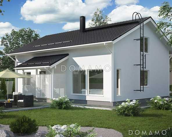 Проект каркасного дома с тремя спальнями на мансардном этаже