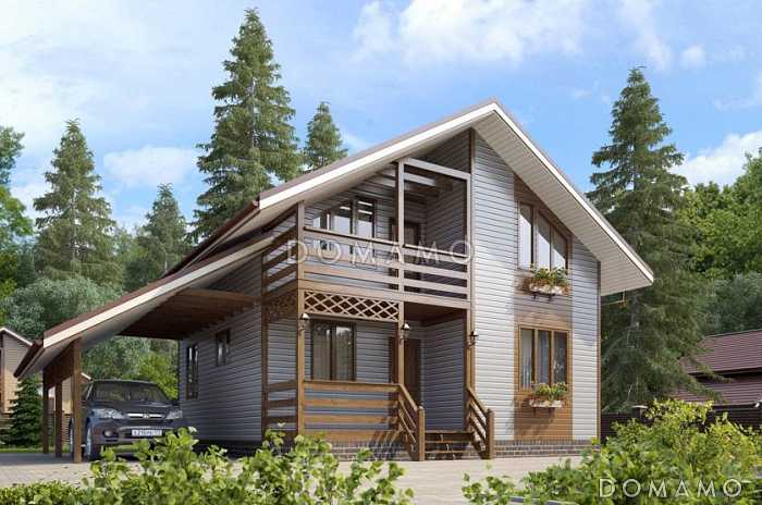 Проект каркасного дома строгого современного стиля