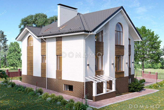 Проект дома с мансардой и шестью спальнями