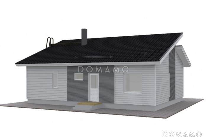 Проект одноэтажного каркасного дома с двумя спальнями