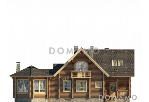 Проект великолепного загородного дома с чудесной верандой и открытой террасой / Фасад 1