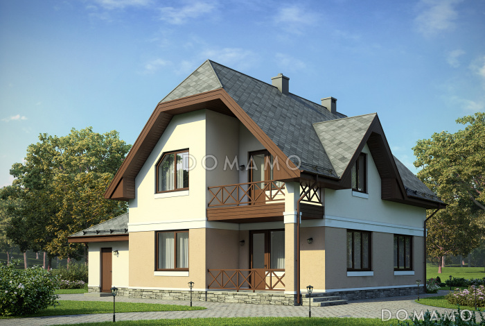 Проект небольшого дома с гаражом