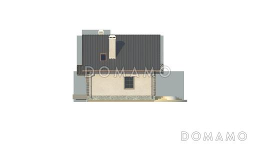 Проект одноэтажного дома из кирпича с тремя спальнями на мансардном этаже / Фасад 2