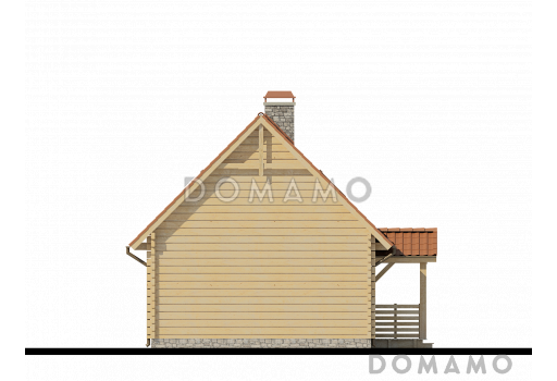 Проект компактного мансардного дома из газобетона с тремя спальнями и крытой террасой / Фасад 3