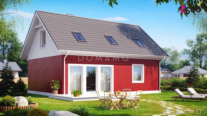 Проект простого одноэтажного мансардного дома из газобетона с тремя спальнями и индивидуальными гардеробными 