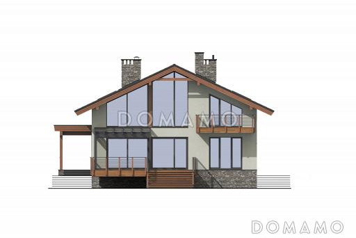 Шале с двумя спальнями, просторной дневной зоной со вторым светом и навесом для двух машин / Фасад 3