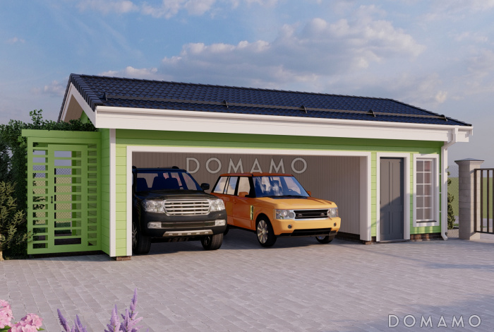 Проект гаража-навеса на два машиноместа