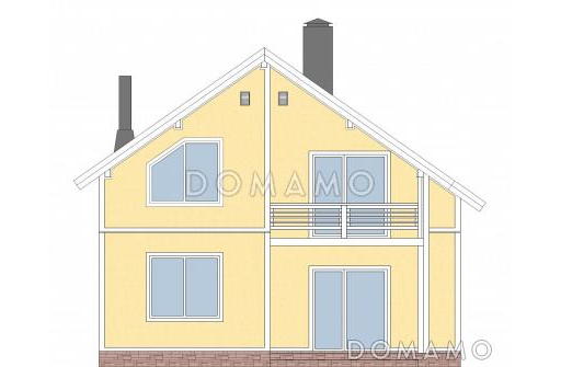 Проект дома из пеноблоков 9 на 10 / Фасад 1