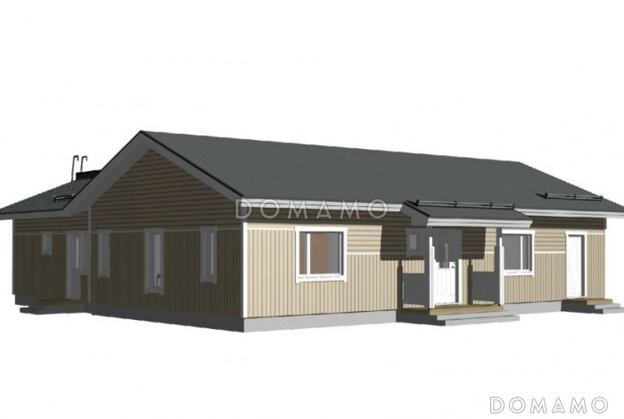 Проект каркасного дома г-образной формы в плане