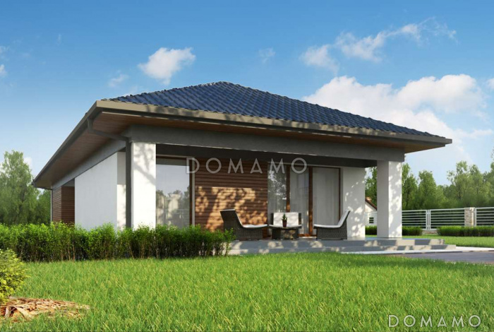 Проект комфортного одноэтажного дома из кирпича с тремя спальнями