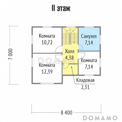 Проект дома из клееного бруса для небольшой семьи / План мансардного этажа