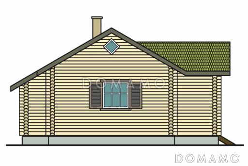 Проект небольшой одноэтажной бани с бассейном / Фасад 1