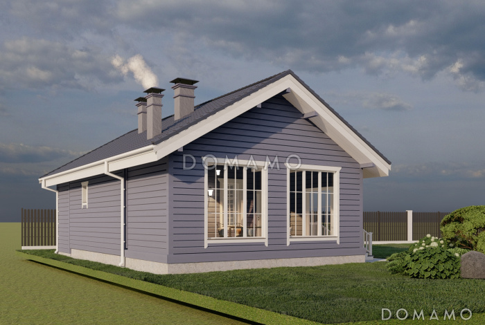 Проект одноэтажной бани с верандой, дровником и сараем