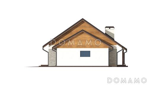 Проект классического одноэтажного дома из кирпича с тремя спальнями и возможностью обустройства мансарды и  с гаражом / Фасад 2