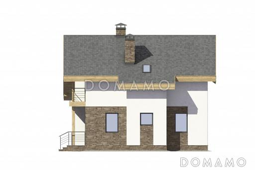 Проект загородного дома из керамических блоков для круглогодичного проживания / Фасад справа