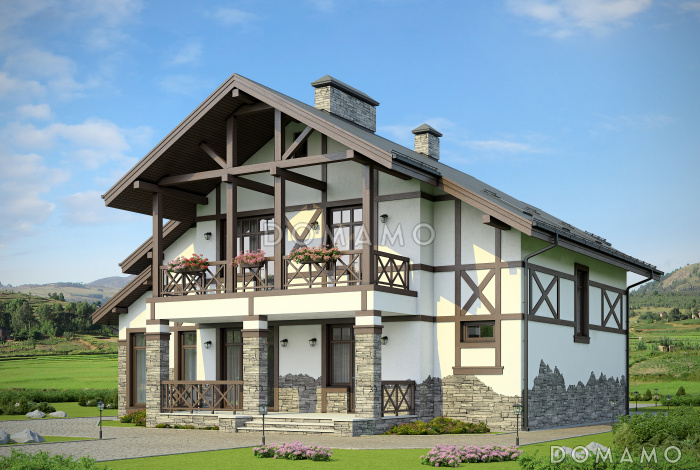 Проект дома из СИП панелей с сауной и тремя спальными комнатами