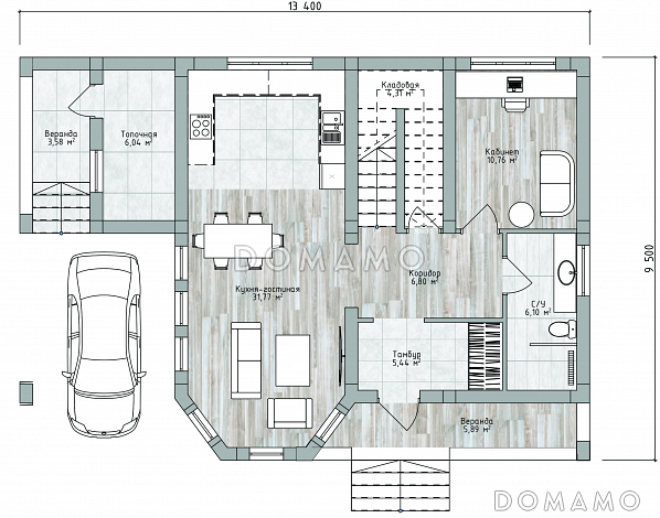 ДД-190 / План 1 этажа