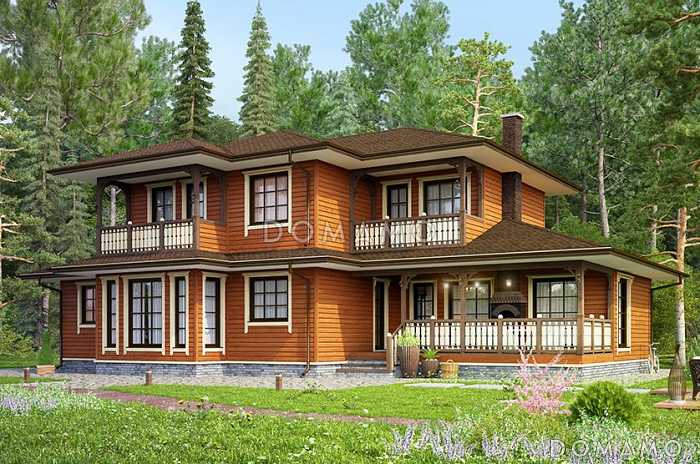 Проект дома из бруса с большой бильярдной на первом этаже