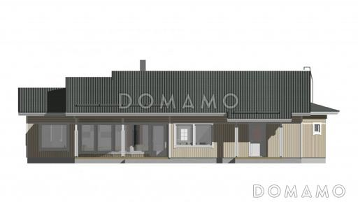 Проект каркасного дома нестандартной формы в плане / Фасад 4