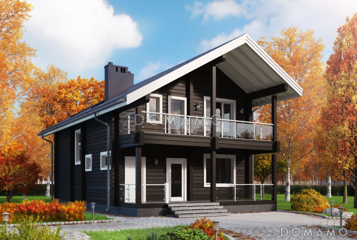 Проект дома из бруса в скандинавском стиле