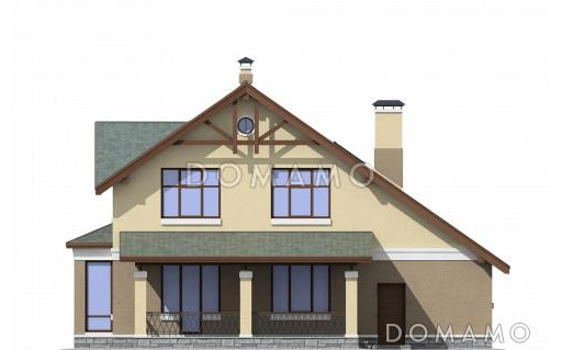 Проект дома из SIP панелей для постоянного проживания с гаражом для одной машины / Фасад 3