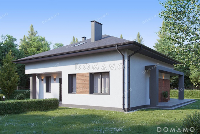 Проект дома с мансардой и террасой в современном стиле