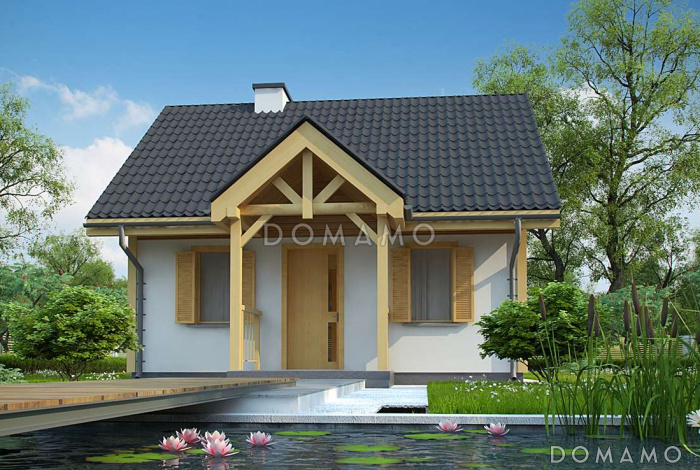 Проект небольшого уютного одноэтажного гостевого дома из газобетона 