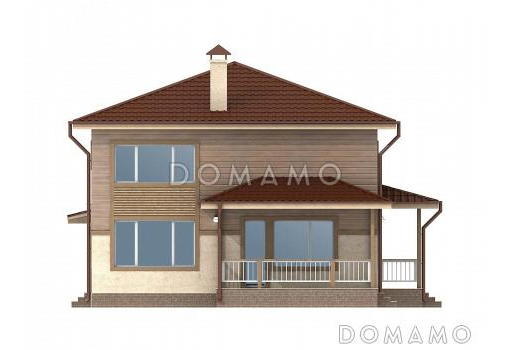 Проект дома с четырехскатной крышей / Фасад 4