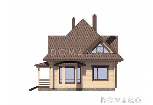 Проект дома из бруса с гаражом / Фасад 4