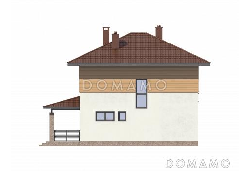 Проект двухэтажного дома из газобетона до 150 кв.м / Фасад 4