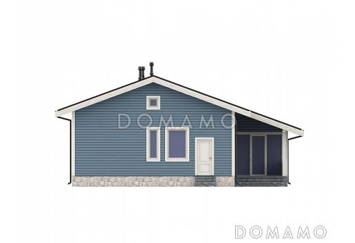 Проект одноэтажного финского дома на 4 спальни, с сауной и террасой / Фасад 4