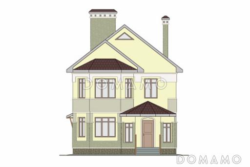 Проект небольшого кирпичного дома / Фасад 1