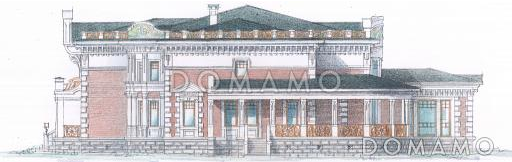 Проект особняка с бассейном / Фасад 3