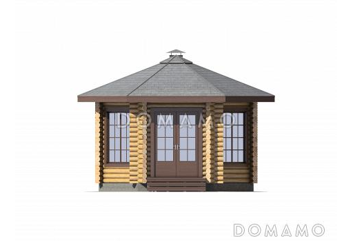 Проект небольшой, деревянной беседки для дачи / Фасад 1