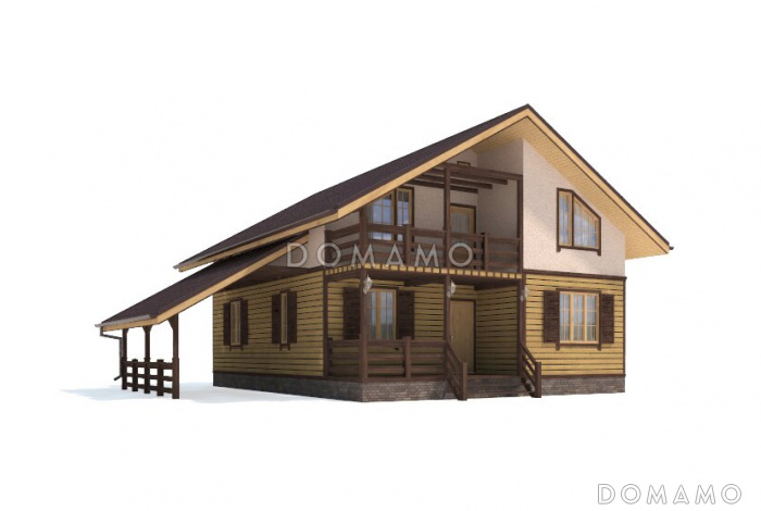 Проект дома с одной комнатой на первом этаже