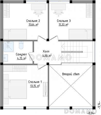 SCANDI 109 / План 2 этажа