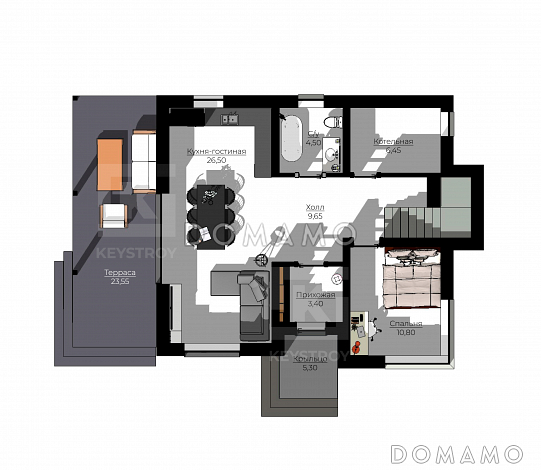 КейСтрой-296 / План 1 этажа