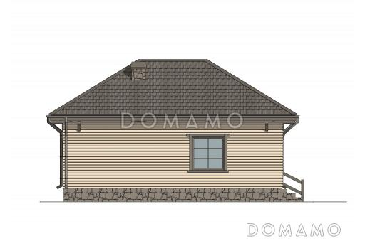Проект компактной бани из газобетона с комнатой отдыха / Фасад 2