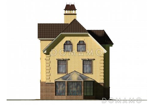 Проект коттеджа с бассейном и гаражом / Фасад 2