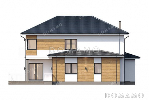 Проект дома с террасой и тренажерным залом / Фасад 4