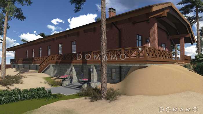 Проект теннисного корта из клееного бруса